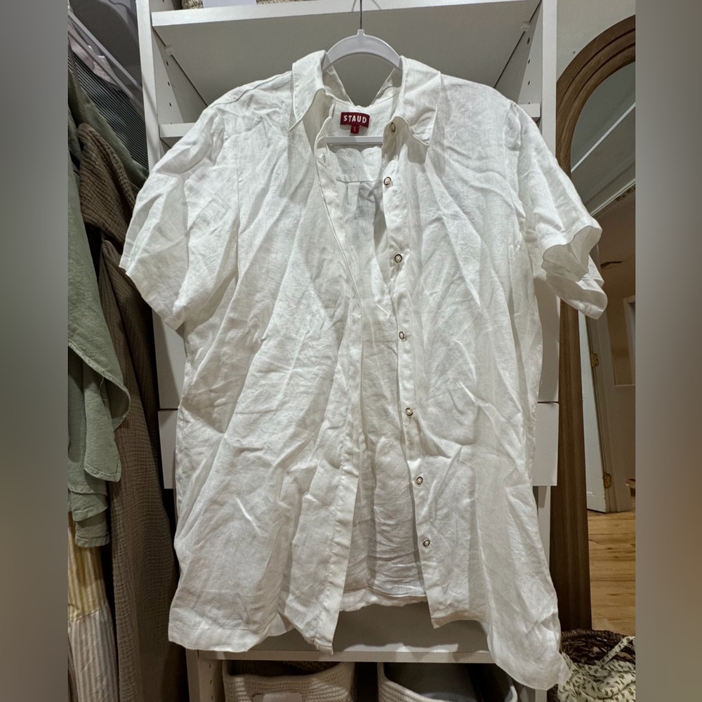 STAUD White Button Down Shirt